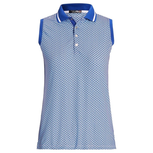 NEW Ralph Lauren RLX Airflow Sleeveless Golf Polo Women’s XS Blue Geo - Picture 4 of 16